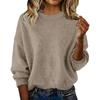 Women's Fashion Casual Loose Pullover Solid Color Round Neck Long Sleeve Knit Sweater