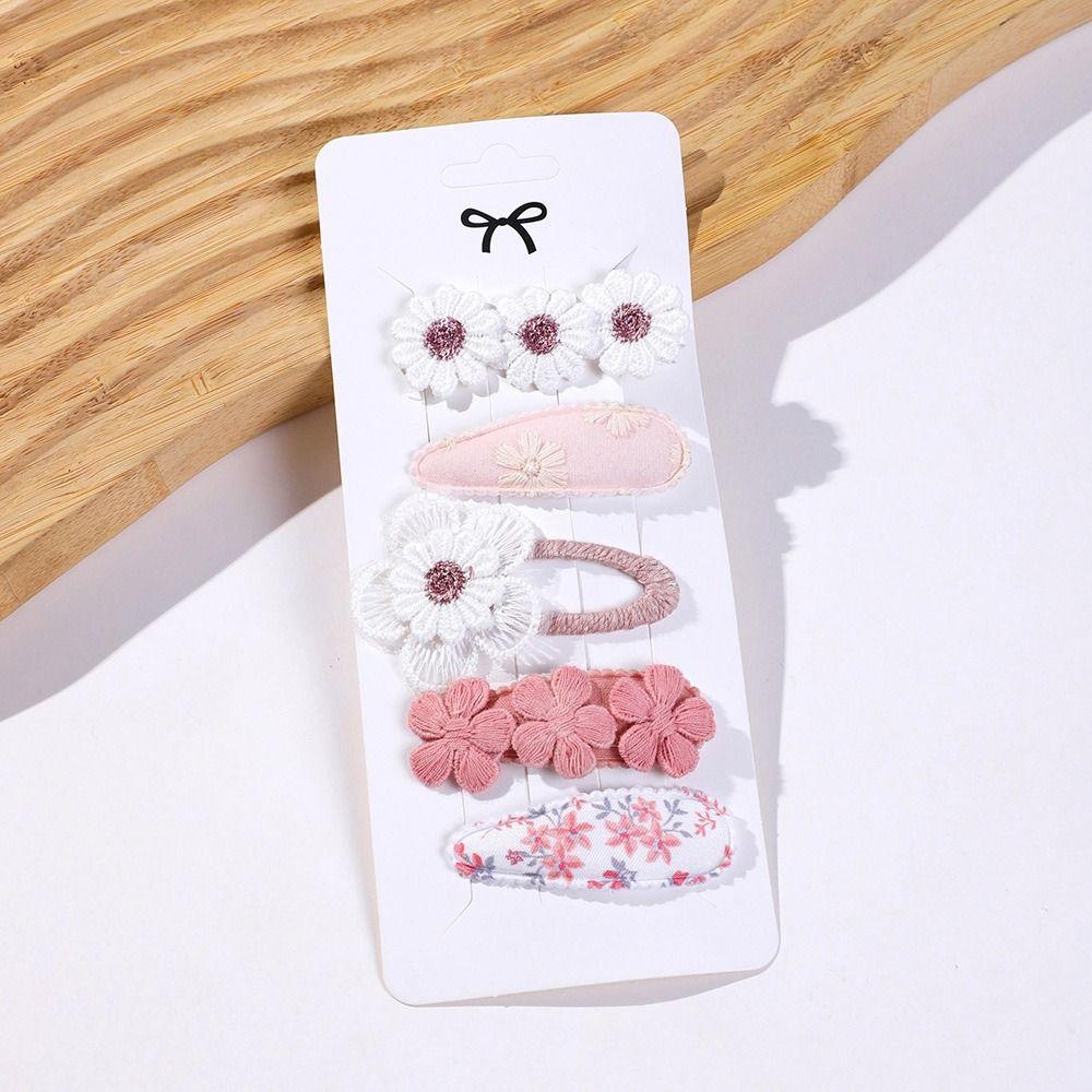 5Pcs/Set Cute BB Clips Set Sweet Floral Barrettes Fashion Daisy Hairpins Women Girls