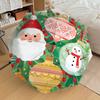 1pc Christmas ornaments and snowman illustration. Umbrella with Plastic Handle,Suitable for All Seasons Home Travel Outdoor UmbrellaDD226