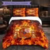 Ensemble de literie 3 pièces motif football Espagne Housse de couette douce en microfibre avec taies d'oreiller pour chambre à coucher