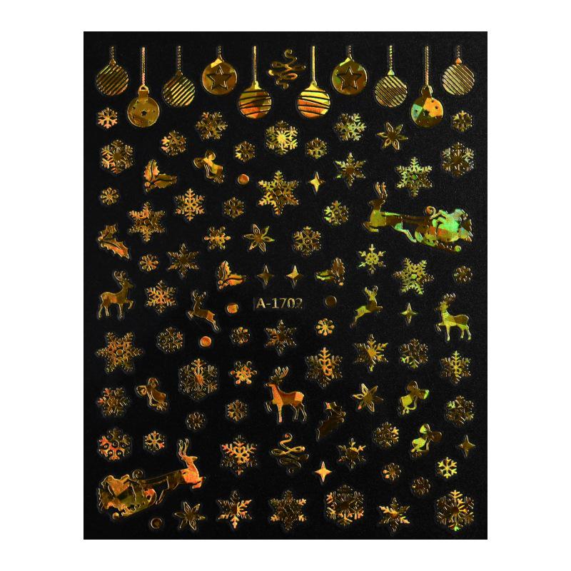 Autocolante de Crăciun 3D Laser Argint Ren & Fulg de Nea