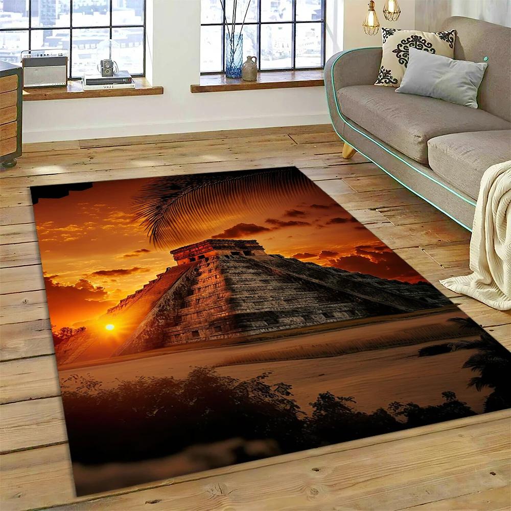 Ägyptische Pyramide Berühmte Architektur Teppich Teppich für Zuhause Wohnzimmer Schlafzimmer Sofa Fußmatte Dekor, Kinderbereich Teppich Rutschfeste Bodenmatte