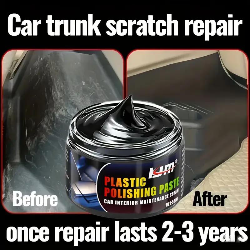 Car Interior Renewal Wax-Plastic Trim Revitalizer and Gloss Enhancer for Dashboards,Panels,Prevents Yellowing of Black Surfaces