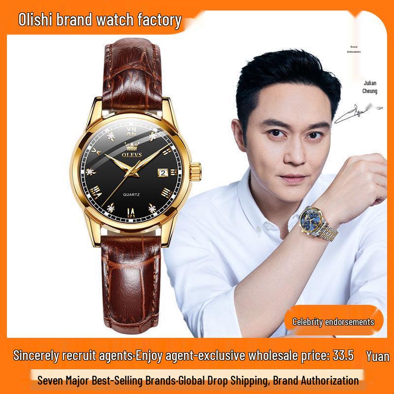 Celebrity Endorsed Women's Dual Calendar Waterproof Quartz Watch