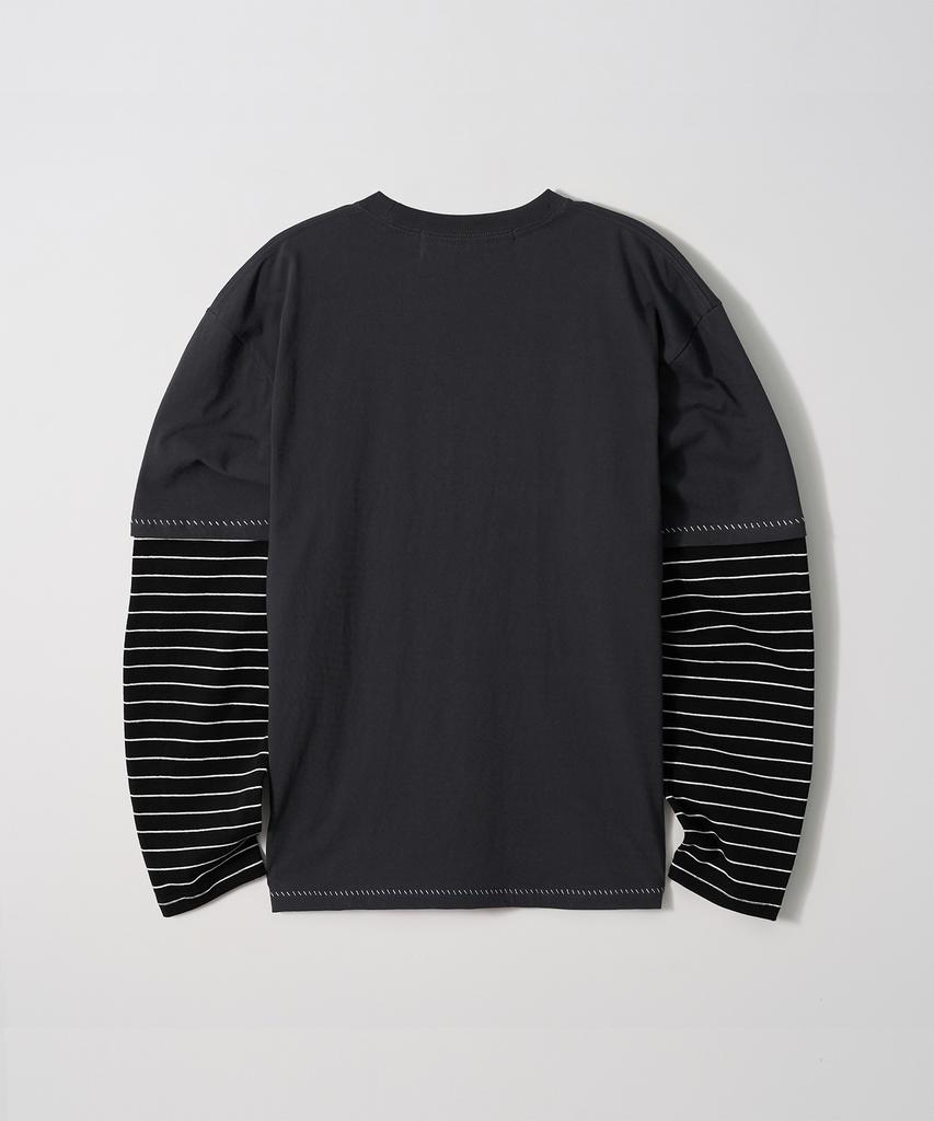 Gameoncheupaeb Stripe Layered Longsleeve (Charcoal)