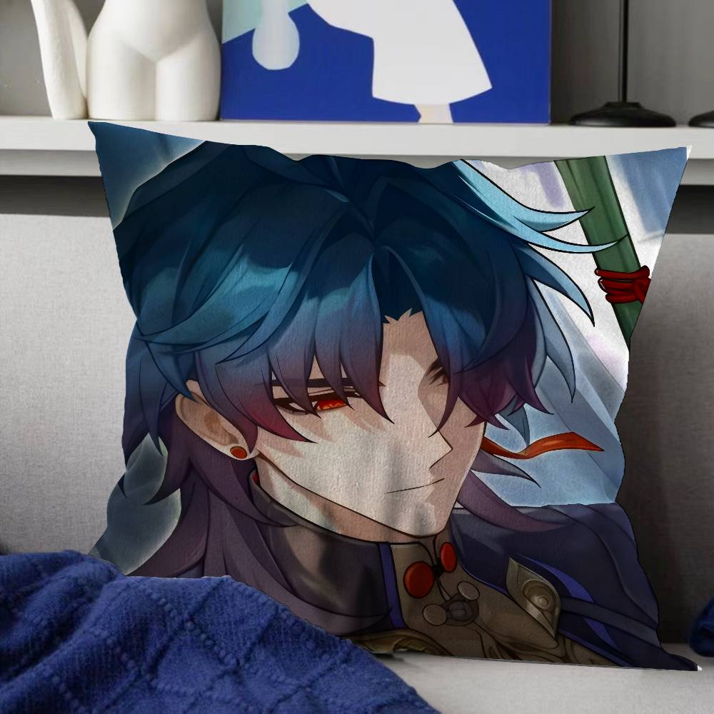 Honkai Star Rail Character Blade Cushion Cover Polyester Sofa Cushions Decorative Throw Pillows Home Decoration Pillowcover