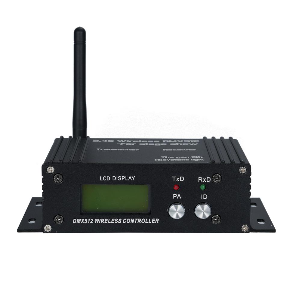 Transmisor Receptor Controlador Inalámbrico DMX 512 2.4G Pantalla LCD Potencia Ajustable Repetidor