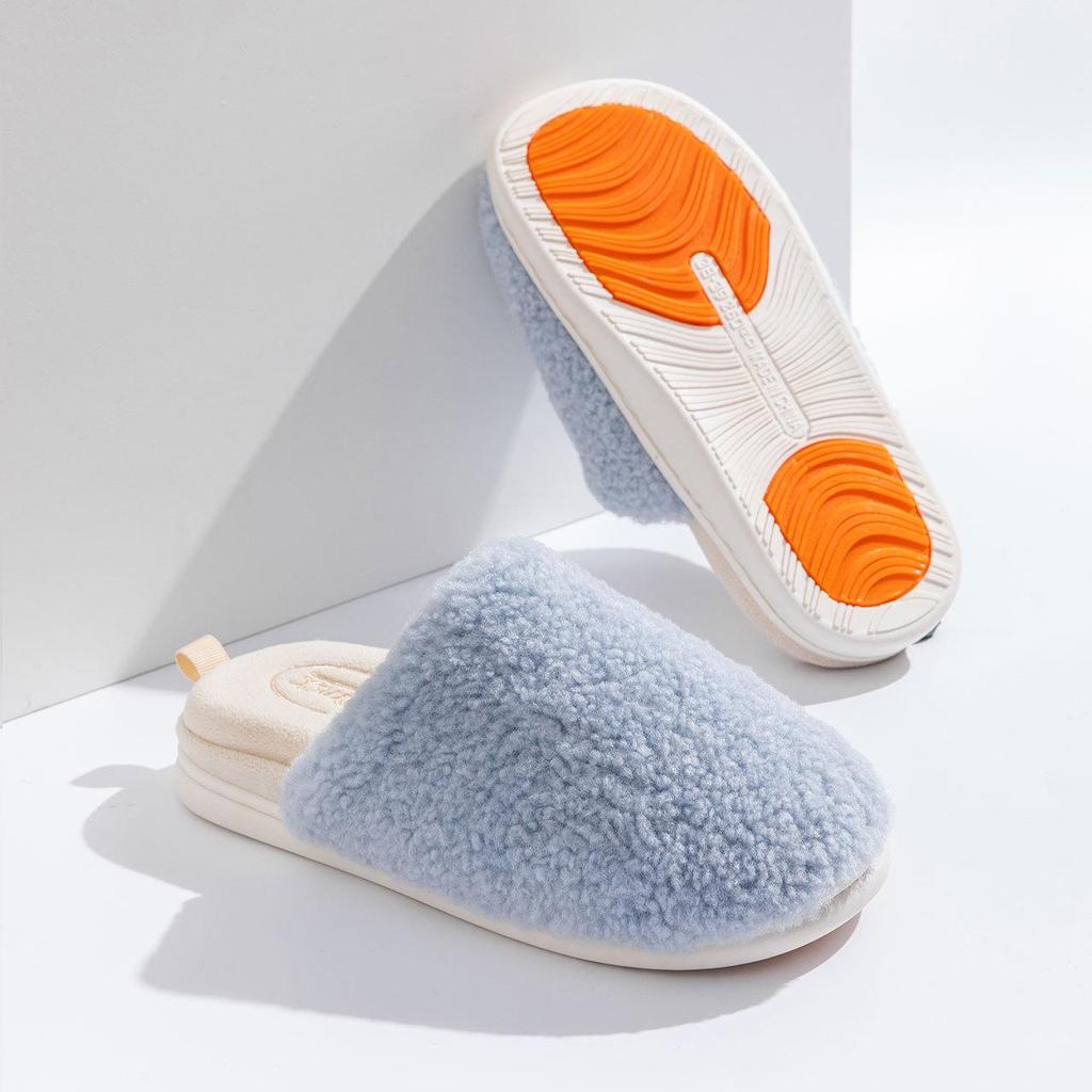 Detachable Winter Indoor Non-Slip Furry Velvet Waterproof Slippers for Couples