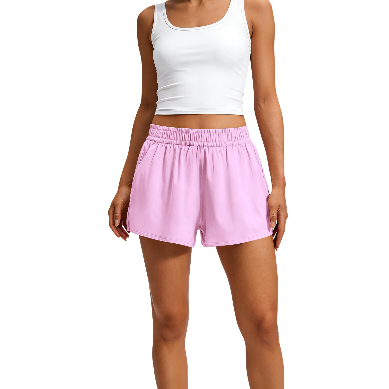 

Drapey Flowy Athletic Shorts For Women Relaxed Fit High Waisted Tennis Workout Running XL рожевий