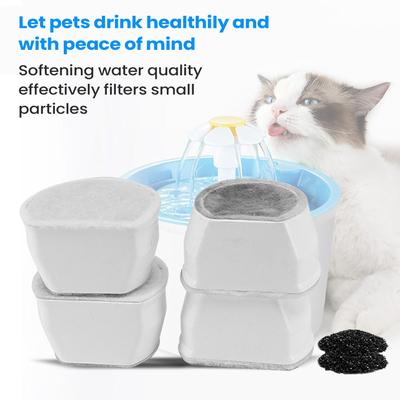 Cat Water Fountain Filter Multi-Layer Deep Filtration Pet Water Fountain Filter 12 Pieces Odor Adsorption Kitten Puppy Drinking