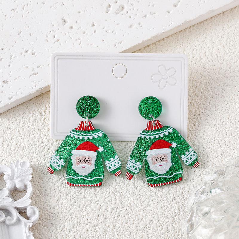 European & American Christmas Earrings: Cute Snowflake & Tree Designs for Women