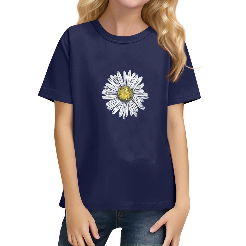 Children's Daily Casual Short-sleeved Color Tops T-shirt