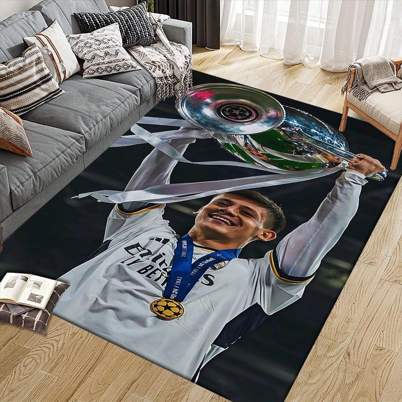 Guler Flanell Teppich mit Aufdruck, Heim Sofa Dekoration für Wohnzimmer & Schlafzimmer, Rutschfeste Spiel Flanell Bodenmatte für Spielzimmer