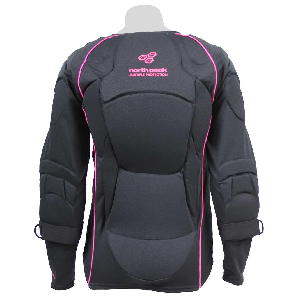 North Peak Body Protector Pad Thickness Number of Layers 3 WL for Women's [Maximum 18mm/Maximum Layers] NP-1144 BK×PK (L Women)