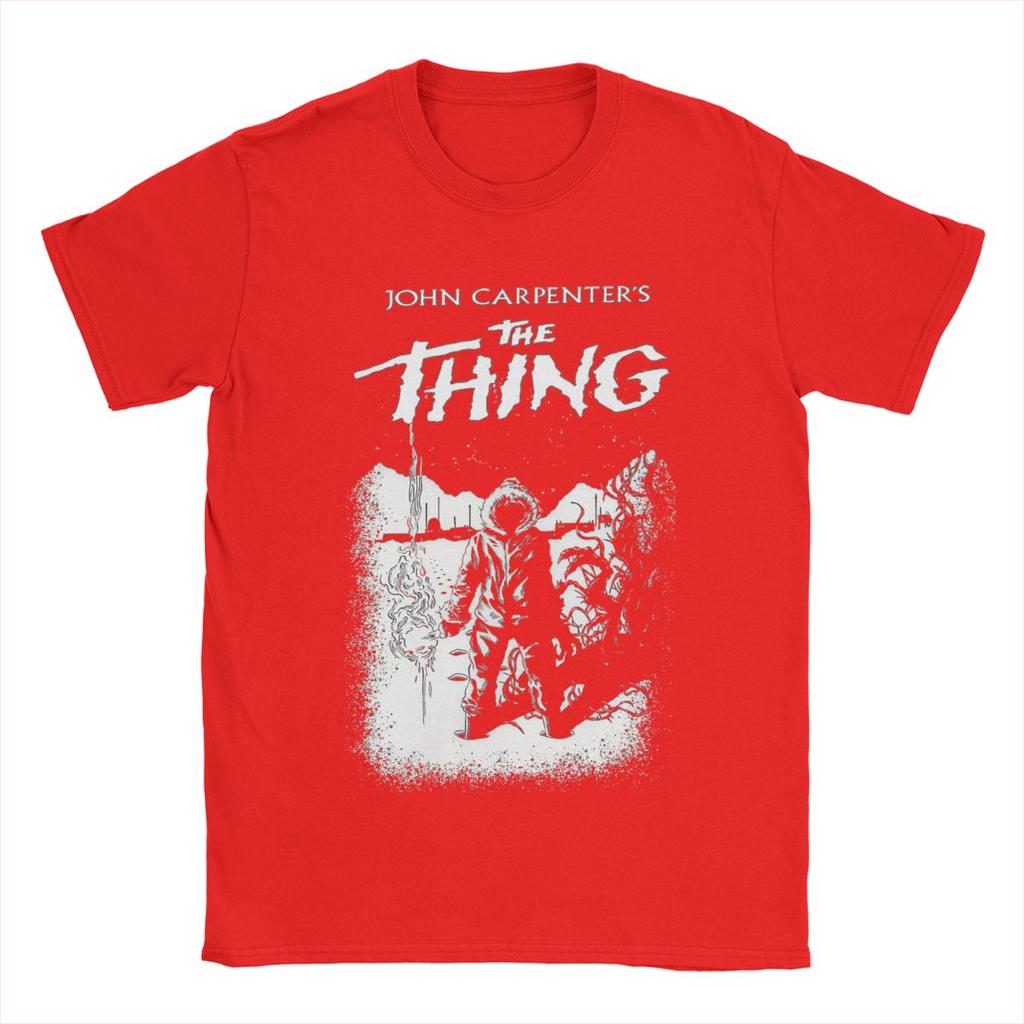 Men T-Shirts 1982 Horror Movie The Thing Casual Pure Cotton Tees Short Sleeve T Shirt Round Collar Tops Summer