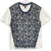LOUIS VUITTON FATS10QU0 White x Black Lace Monogram Embroidered Short Sleeve Top tops 34 whiteUsed