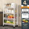 Scaffale da Cucina Multi-Livello da Pavimento: Cestello Amovibile per Verdure e Carrellino per Snack
