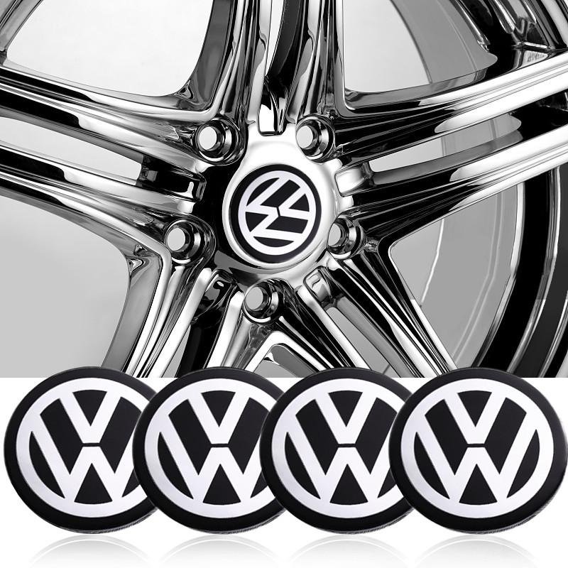 2026 Hot 4PCS 56mm 65mm Car Wheel Center Hub Emblem Sticker for VW Volkswagen Golf Polo Passat Touran Jetta Interior Mouldings XTR-Z63