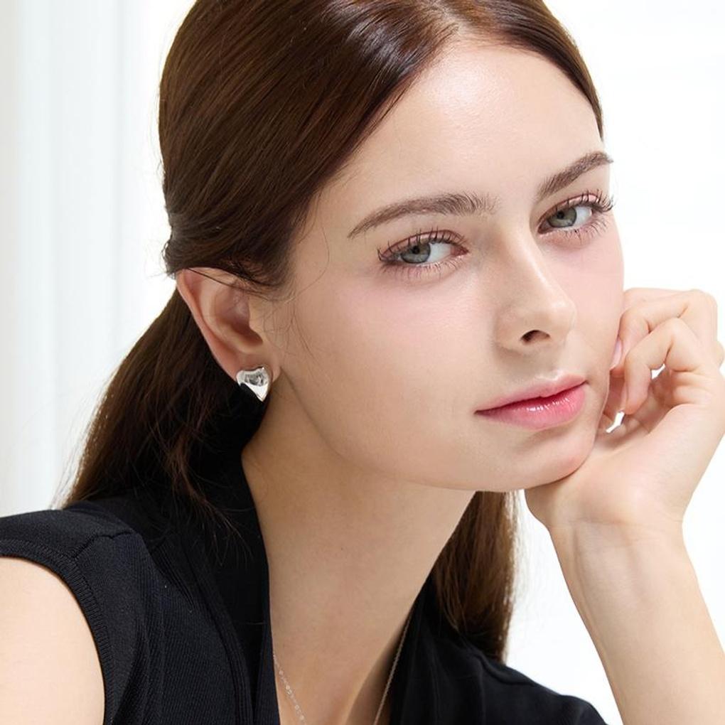 [LsSHOP] 14K Balloon Heart Pin Earrings (Gold Plated)_LJ4020BRE