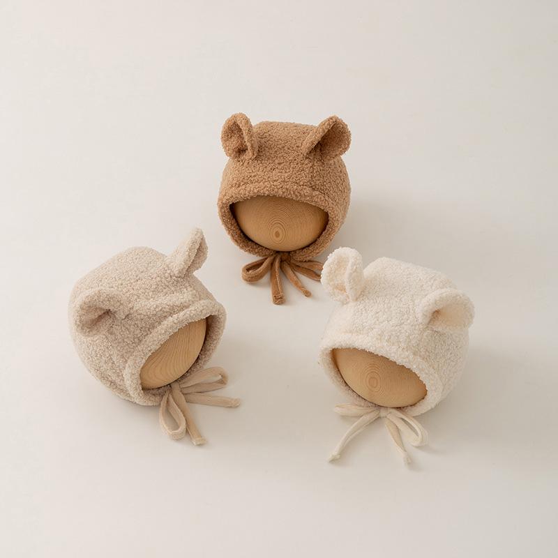 Baby Winter Hat Cartoon Ears Newborn Infant Lamb Fleece Ear Protection Bonnet Beanie Outdoor Windproof Toddler Warm Earflap Cap