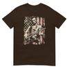 Abraham Lincoln Playing Guitar Retro Vintage Usa Flag Tshirt