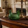 Glass Hen Candy Dish,Decorative Covered Candy Bowl with Lid Crystal Glass Chicken Shape Candy Jar Snacks Bowl Gift