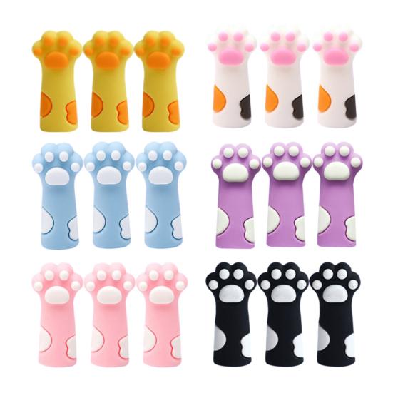 Protective Case Silicone Pencil Cap Cartoon Cat Paw Pencil Tip Protector for Wooden Pencils Extend Usage Time Reduce Waste Stress