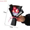 Mini Handmade Heart Bouquet Romantic Gift Yarn Flower Bouquet Crochet  Valentine's Day Mother's Day Desktop Decoration