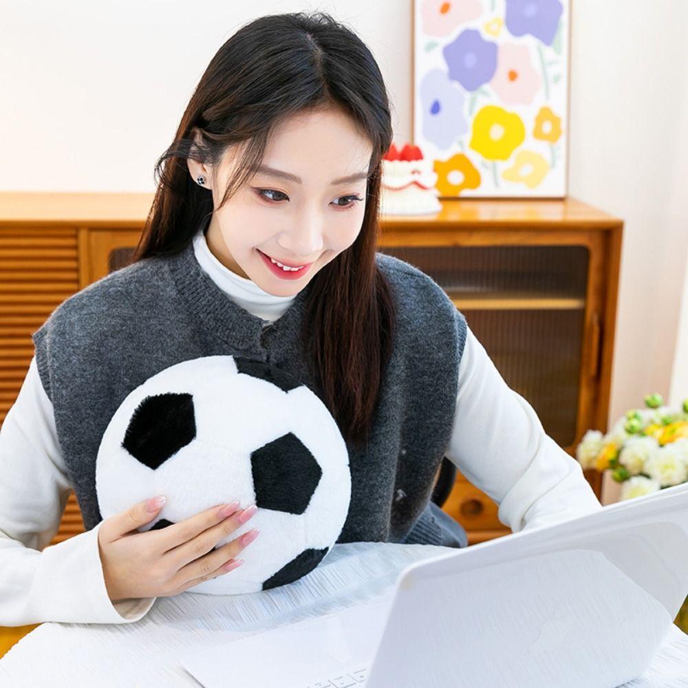 Ball Shape Round Football Dolls Stuffed Soft Football Throw Pillow Doll Ins Funny Football Plush Toy Kids Playing Supplies