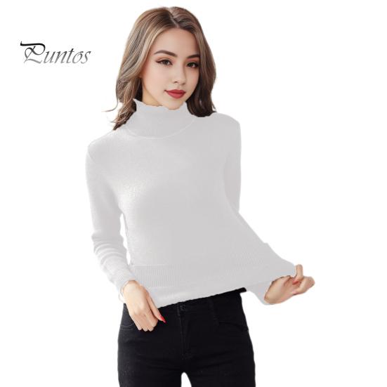 

Женские трикотажные топы с высоким воротником и длинным рукавом, однотонные, с теплой флисовой подкладкой, облегающие, утолщенные, трикотажные изделия на каждый день L белый