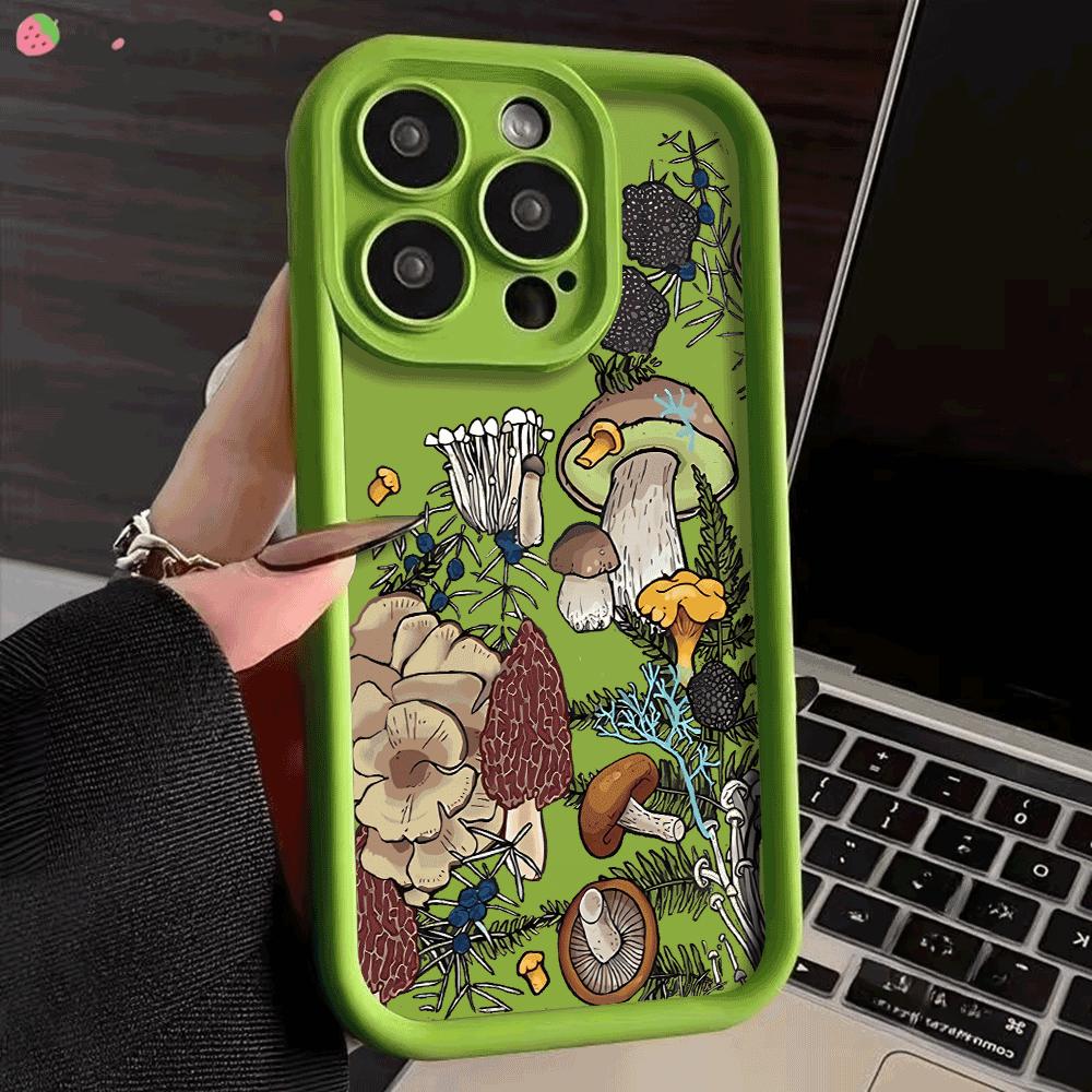 Colorful Mushroom Soft Case For iPhone 14 Cover For iPhone 11 13 14 15 16  Pro Max 13Pro XS Max XR X 7 8 Plus 12 13 Mini Cases