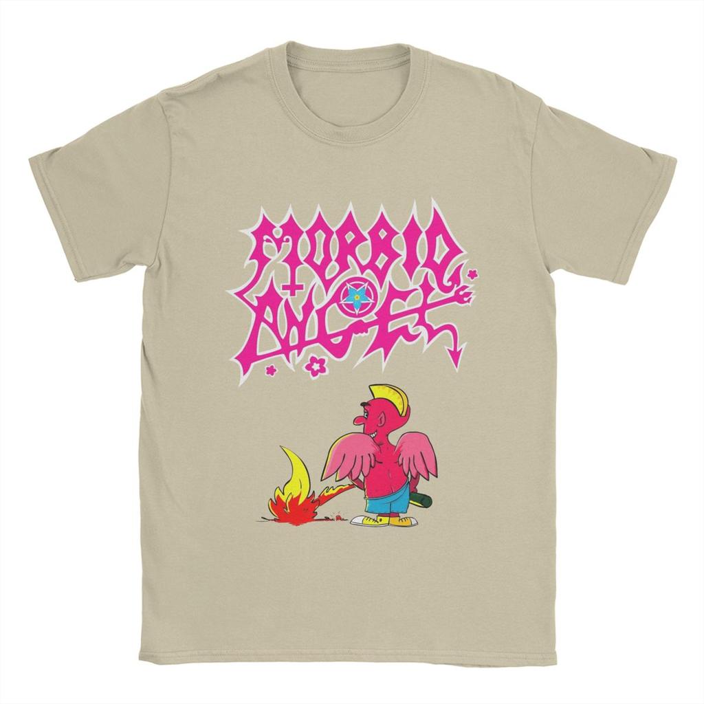 Morbid Angel Pink Devil T Shirt Men 100% Cotton Fun T-Shirts Crewneck Band Tees Short Sleeve Clothing