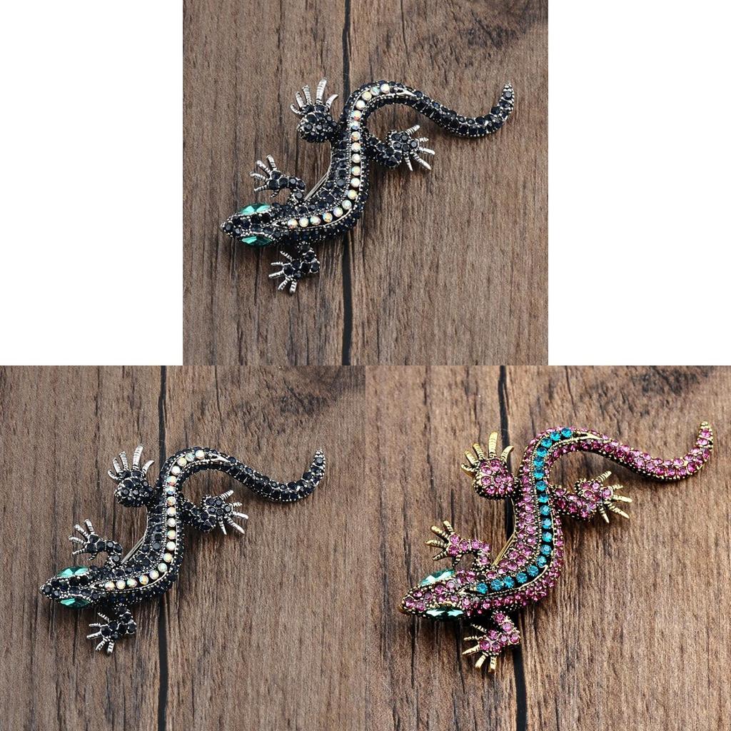 Retro Lizard Brooch Vintage Animal Alloy Pin For Men Women Gift