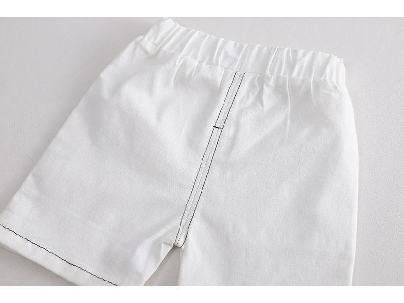 2023 Summer Boys' Korean Short-Sleeve Shirt & Denim Shorts Set