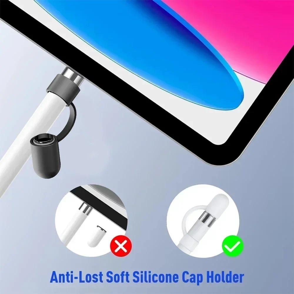 FONKEN 4/2/1PCS Anti-lost Pencil Cap Protective Cover for Aple iPencil 1st Gen Soft Silicone Stylus Pen Protector Holder