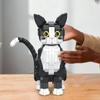 New Tuxedo Cat Building Blocks Simulation Cat Assembly Children's Educational Handmade Model Trendy Toy Ornaments Birthday Gift