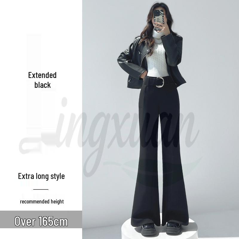 

2026 Spring Women s High Waist Micro Bell Bottom Wide Leg Velvet Trousers X-Large