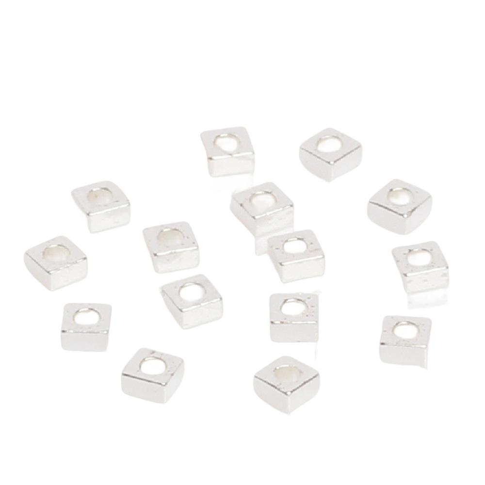 14k Gold Plated Cubic Necklace Findings Gasket Copper Brass Mini Simple square 3mm Bracelet Making Accessories Jewelry Connector