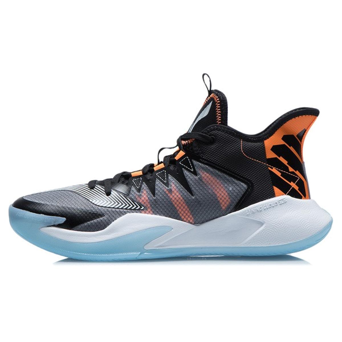

Li Ning Storm 2021 Basketball Shoes Men s Mid top Black/White/Orange ABFR007-2 41.5