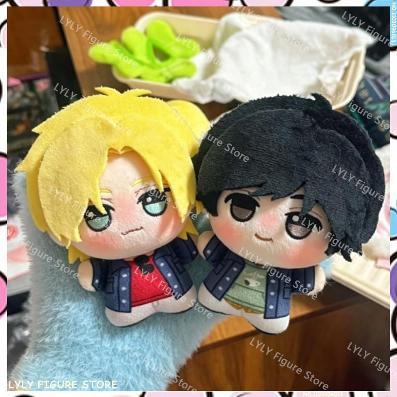 Banana Fish Ash Eiji 10cm Baumwoll-Plüschpuppe Druck Niedlich Q-Version Anime-Figur Selbstgemachter Schlüsselanhänger Geschenk für Fans