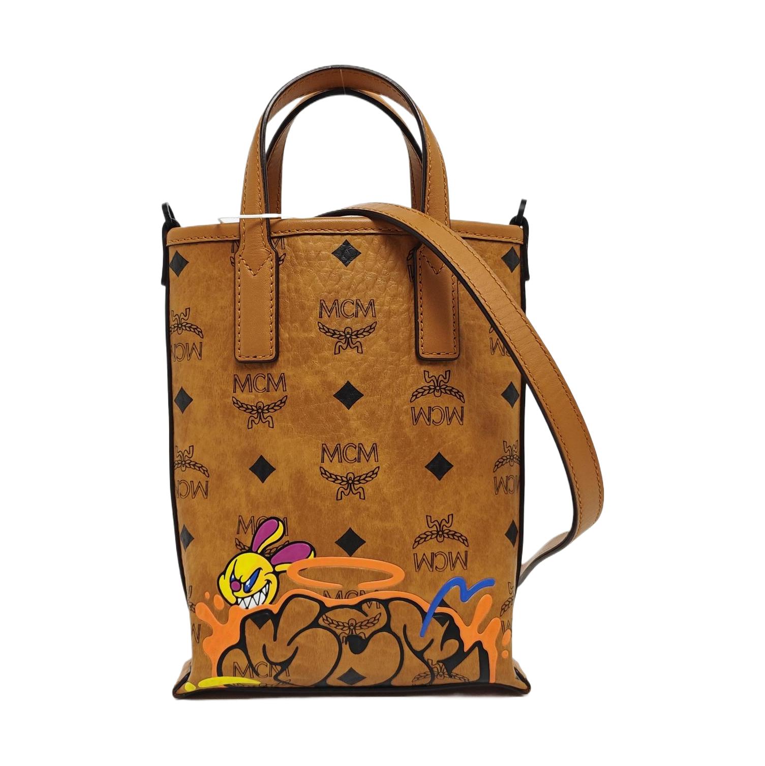 [Pre-Owned] X Sambypen Collaboration Visetos Graffiti Print Faux Leather Tote Bag Small - Very Good #1EIHK80 ONE SIZE