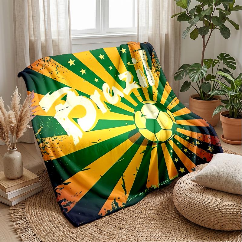 Brazil national football team Theme blanket Soft Flannel Blanket Plush Throw Blanket Cozy Sofa Bed Blanket for Home Decor