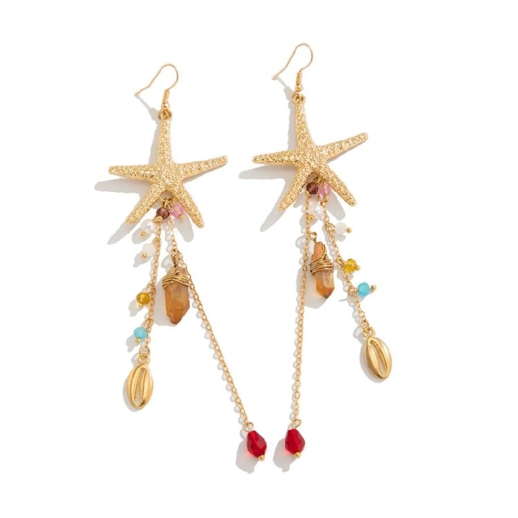 Elegant Starfish And Jellyfish Earrings In Ocean Theme Unique Drop Ear Hooks For Adding A Freshness Touch To Any Outfit
