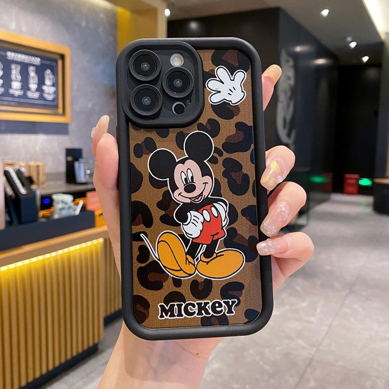 Leopard print Mickey hand rope is suitable for Huawei nova15pro mobile phone case Honor 600 personalized eye ladder soft case