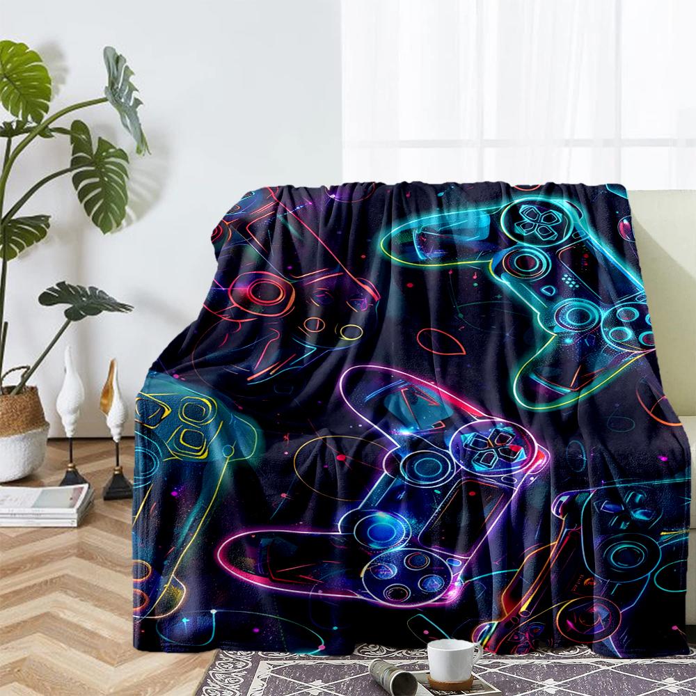 Game Controller Theme Printed Blanket - Perfect for Couch, Bed, Travel & Outdoor Use | Machine Washable, Cozy & Durable.