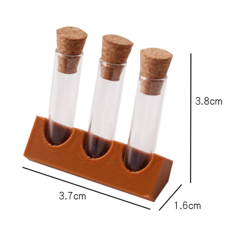 1/12 Dollhouse Miniature Glass Jar Test Tube Lab Kit, Child's Pretend Play Toy & Room Decor Accessory