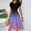 Damen Casual Mode Gürtel Kleid mit floralem Druck, kurzen Ärmeln und Rundhalsausschnitt
