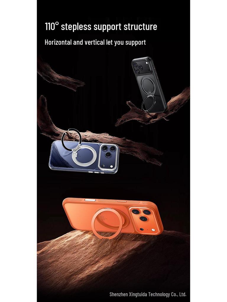 IPhone 17 Pro Max Magnetische matte Hülle mit MagSafe und drehbarem Ständer