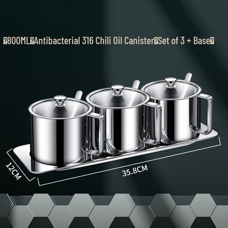 Sanhe 316 Stainless Steel Moisture-Proof Seasoning Jars with Spoons