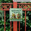 2D Flat - 1pc, Vintage Metal Aluminum Decorative Sign, Gardening Welcome Quote, Retro Wall Decor, Suitable for Garden Rooms, Porches, Entryways